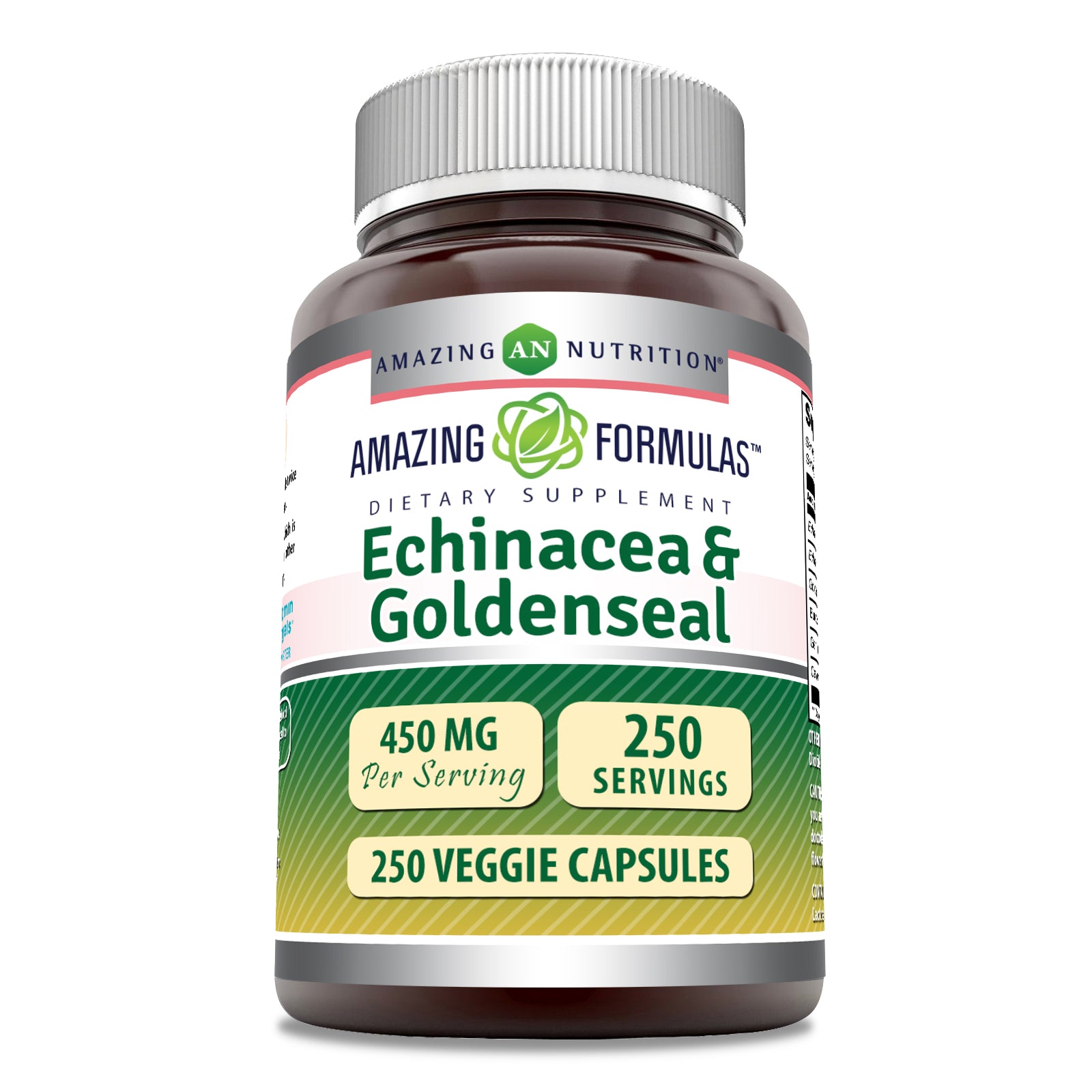 Amazing Formulas Echinacea & Goldenseal Root | 450 Mg | 250 Veggie Capsules