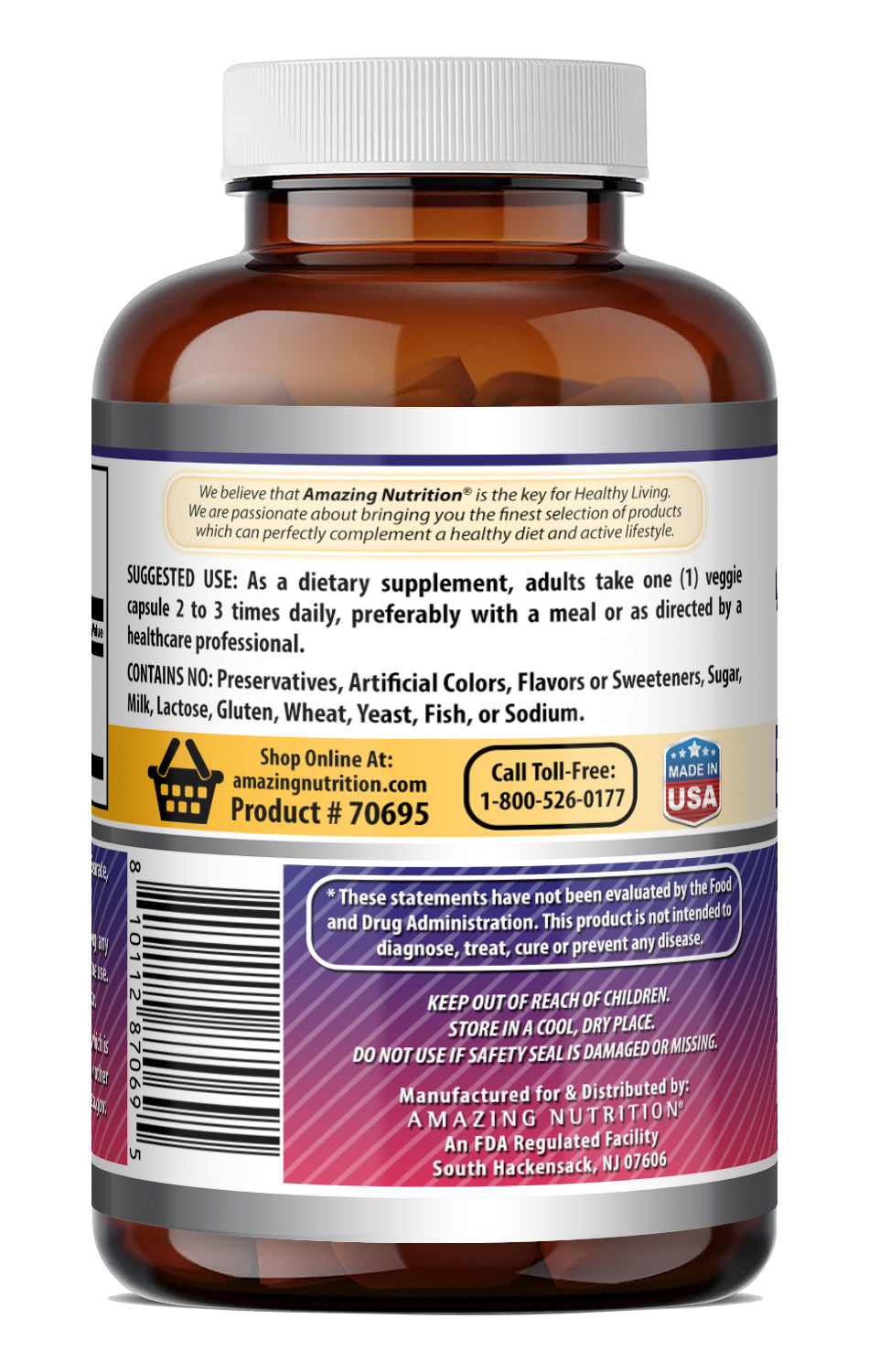 Amazing Formulas Elderberry 10:1 Concentrate | 500 Mg | 240 Veggie Capsules
