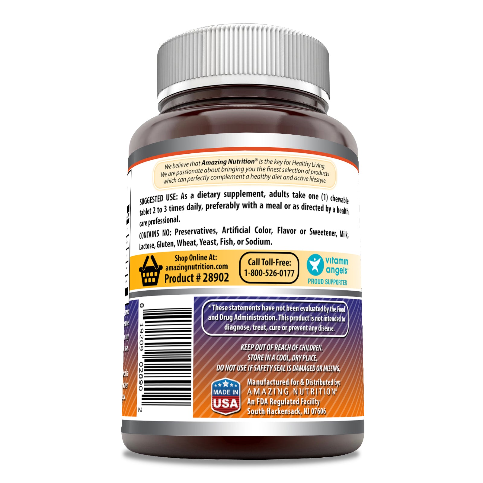Amazing Formulas Elderberry Complex | 120 Chewable Tablets | Berry Flavor