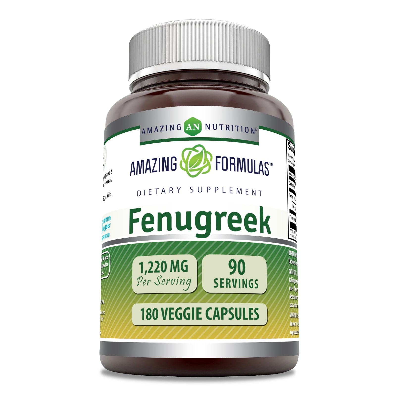 Amazing Formulas Fenugreek Seed | 1220 Mg Per Serving | 180 Veggie Capsules