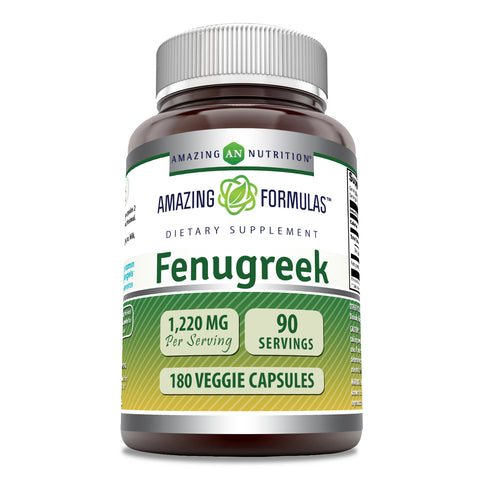 Image of Amazing Formulas Fenugreek Seed | 1220 Mg Per Serving | 180 Veggie Capsules