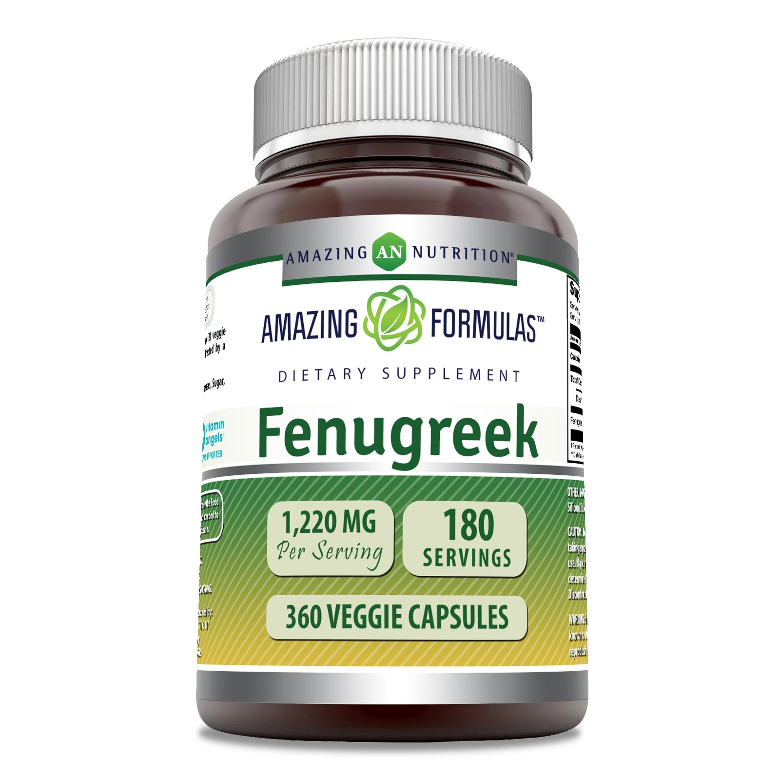 Amazing Formulas Fenugreek | 1220 Mg per Serving | 360 Veggie Capsules
