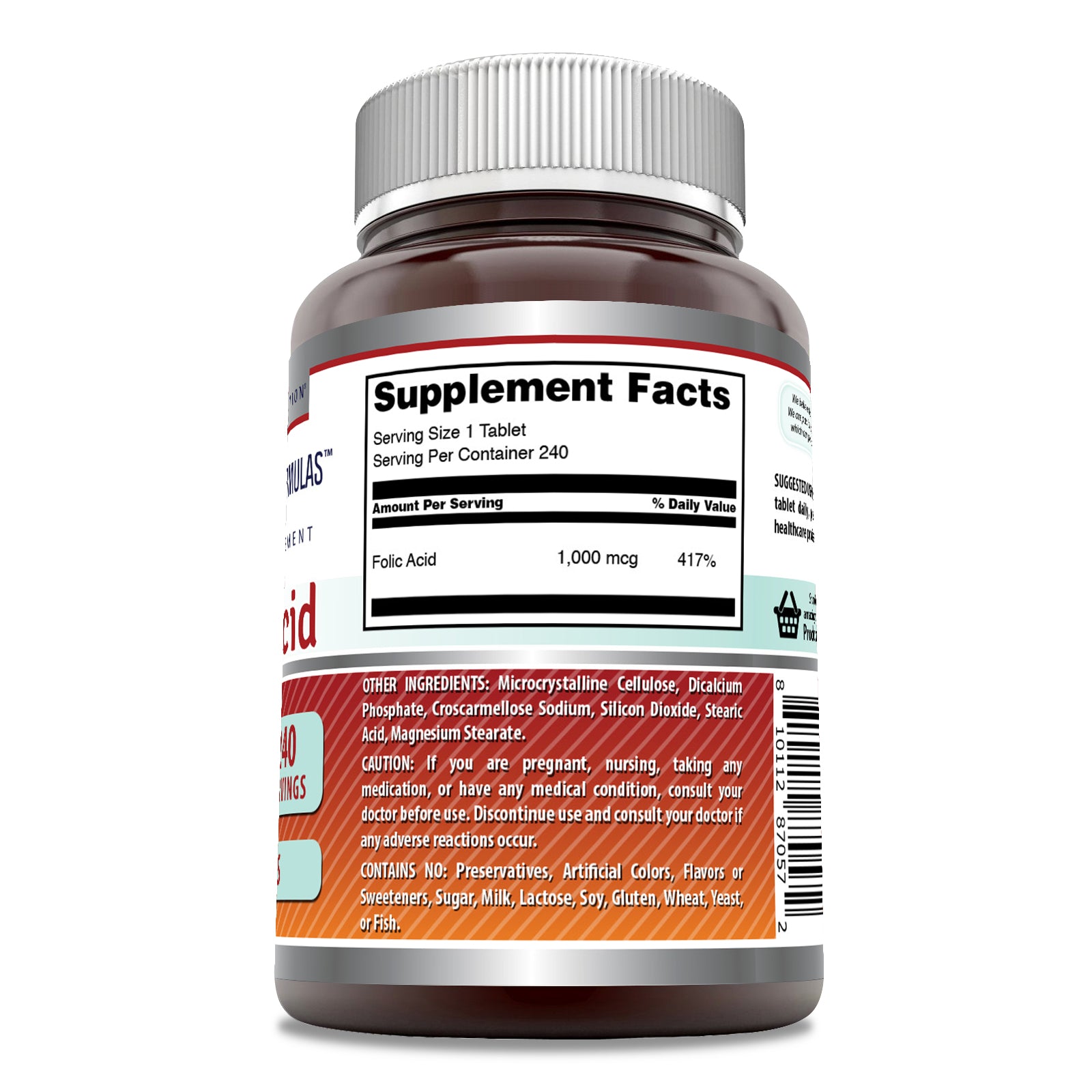 Amazing Formulas Folic Acid | 1000 Mcg | 240 Tablets