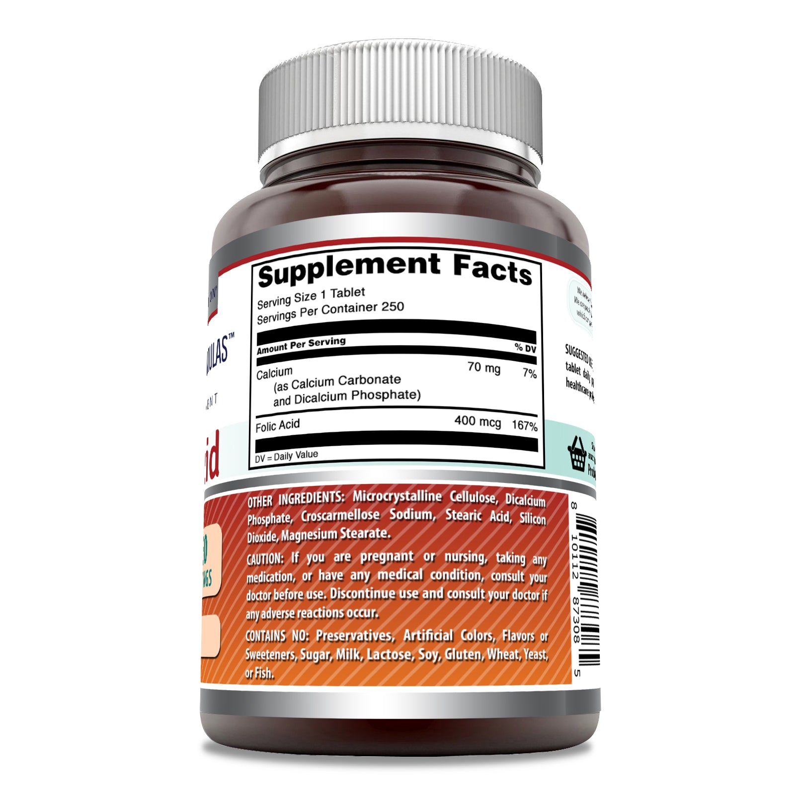Amazing Formulas Folic Acid | 400 Mcg | 250 Tablets