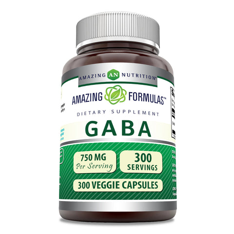 Image of Amazing Formulas GABA | 750 Mg | 300 Veggie Capsules