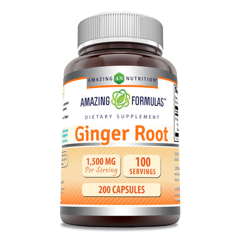 Image of Amazing Formulas Ginger Root | 1500 mg Per Serving | 200 Capsules