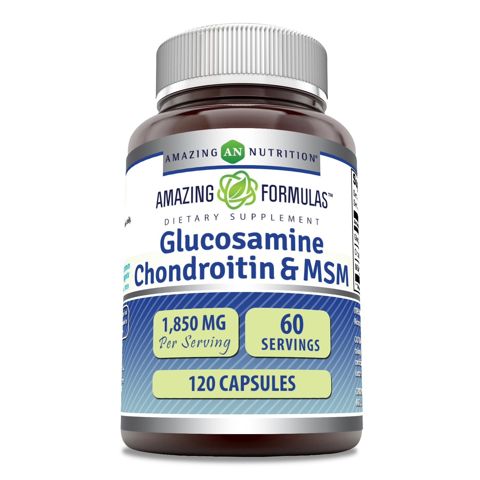 Amazing Formulas Glucosamine Chondroitin & MSM | 1850 Mg Per Serving | 120 Capsules