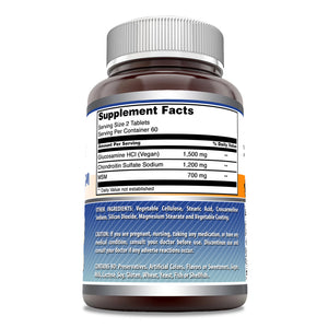 Amazing Formulas Glucosamine Chondroitin MSM | Triple Strength | 120 Tablets | Shellfish Free