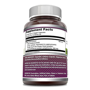 Amazing Formulas Grapeseed Extract | 16000 Mg Per Serving | 120 Veggie Capsules