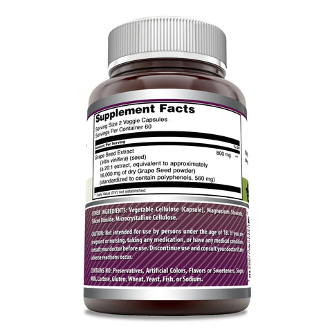 Image of Amazing Formulas Grapeseed Extract | 16000 Mg Per Serving | 120 Veggie Capsules