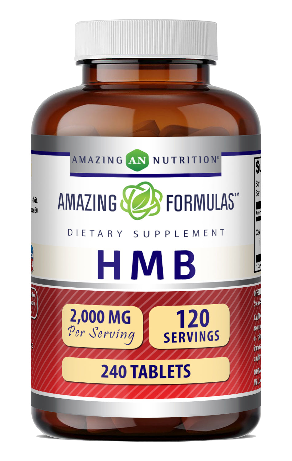 Amazing Formulas Calcium HMB (β-Hydroxy β-methylbutyric) 2000 Mg per Serving | 240 Tablets