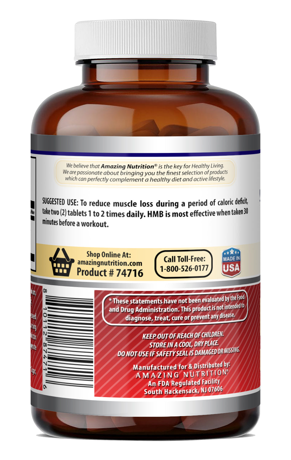 Amazing Formulas Calcium HMB (β-Hydroxy β-methylbutyric) 2000 Mg per Serving | 240 Tablets