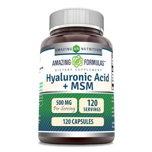 Amazing Formulas Hyaluronic Acid & MSM | 500 Mg | 120 Capsules