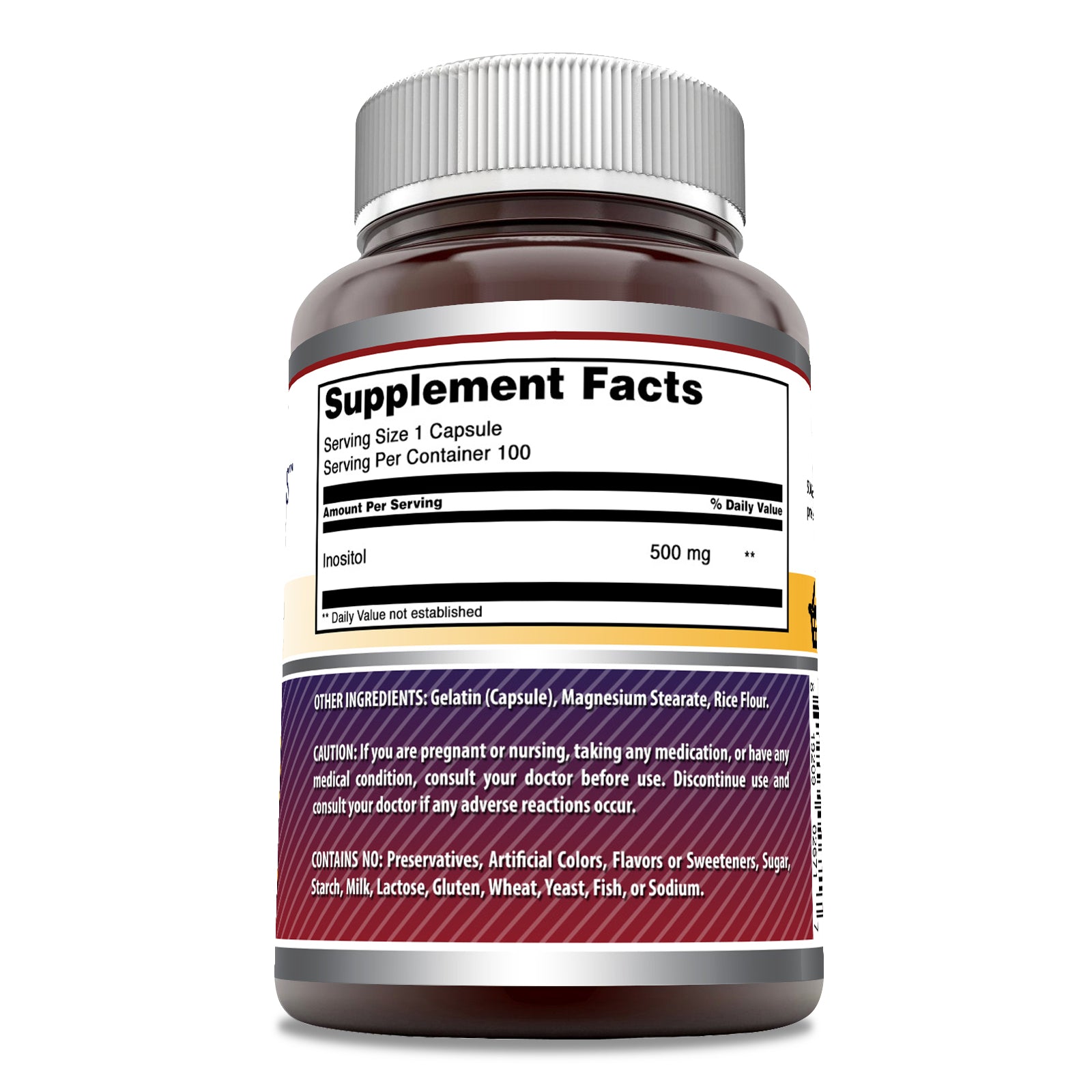 Amazing Formulas Inositol | 500 Mg | 100 Capsules