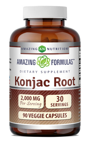 Amazing Formulas Konjac Root 2000 Mg per Serving Supplement | 90 Veggie Capsules