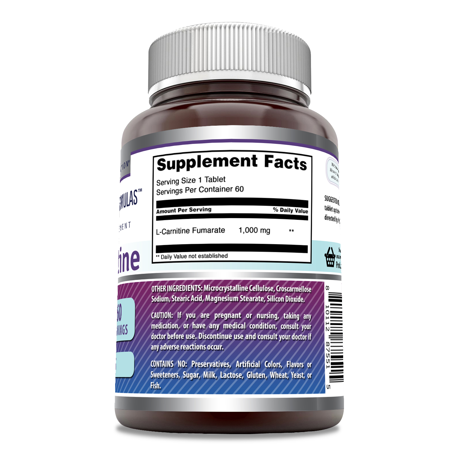 Amazing Formulas L-Carnitine | 1000 Mg | 60 Tablets