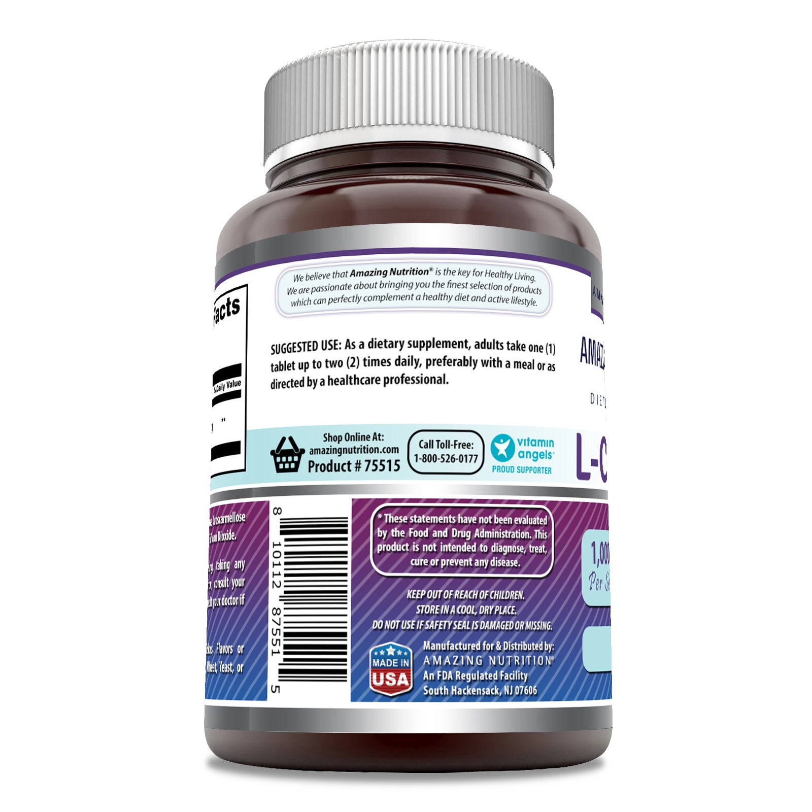 Amazing Formulas L-Carnitine | 1000 Mg | 60 Tablets