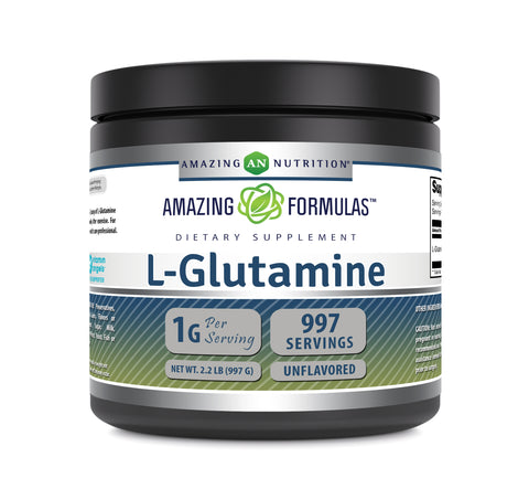 Image of Amazing Formulas L-Glutamine Powder | 997 Servings | 2.2 LB | Unflavored