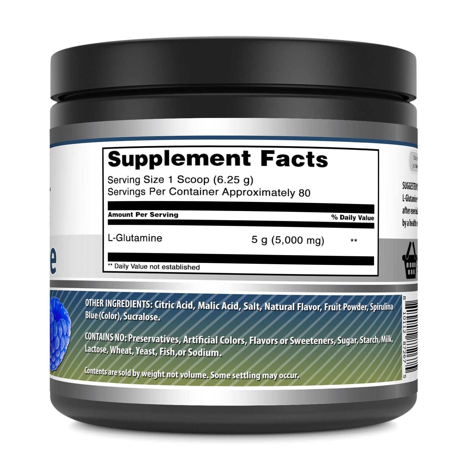 Amazing Formulas L-Glutamine | 80 Servings | 5 Grams Per Serving | Blue Raspberry