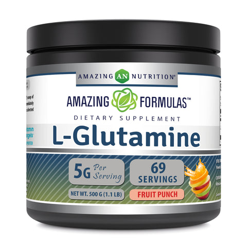 Image of Amazing Formulas L-Glutamine | 69 Servings | 5 Grams Per Serving | Fruit Punch Flavor