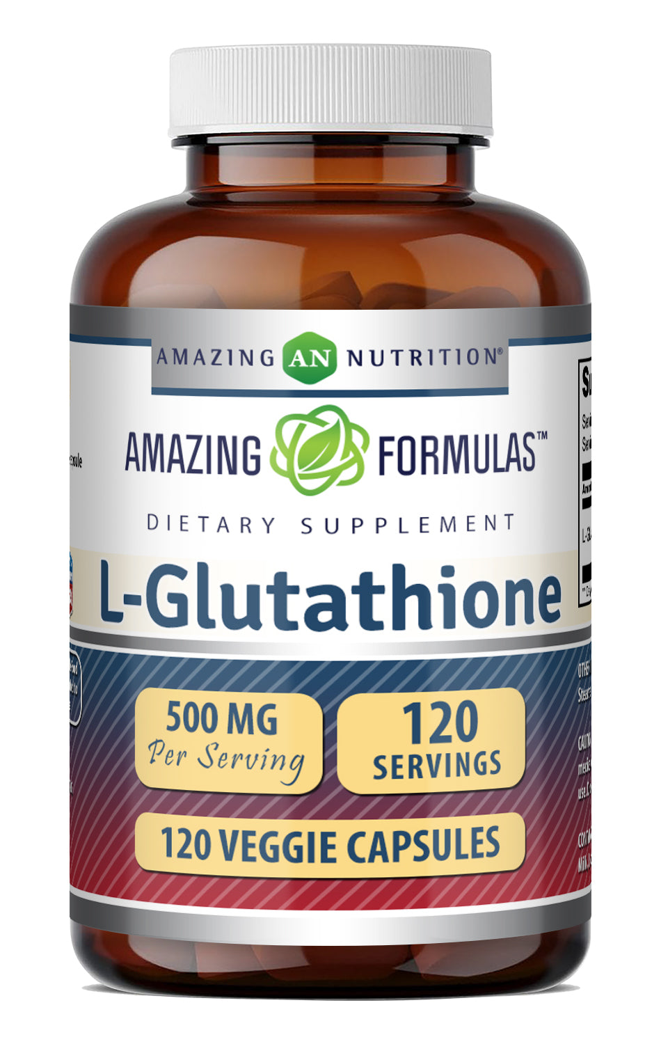 Amazing Formulas L-Glutathione (Reduced) 500 Mg | 120 Veggie Capsules