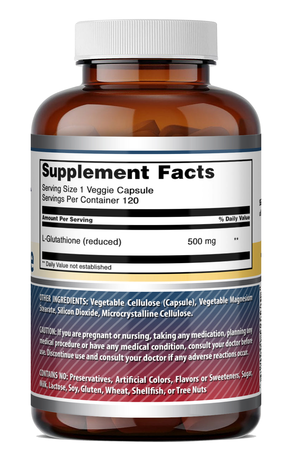 Amazing Formulas L-Glutathione (Reduced) 500 Mg | 120 Veggie Capsules