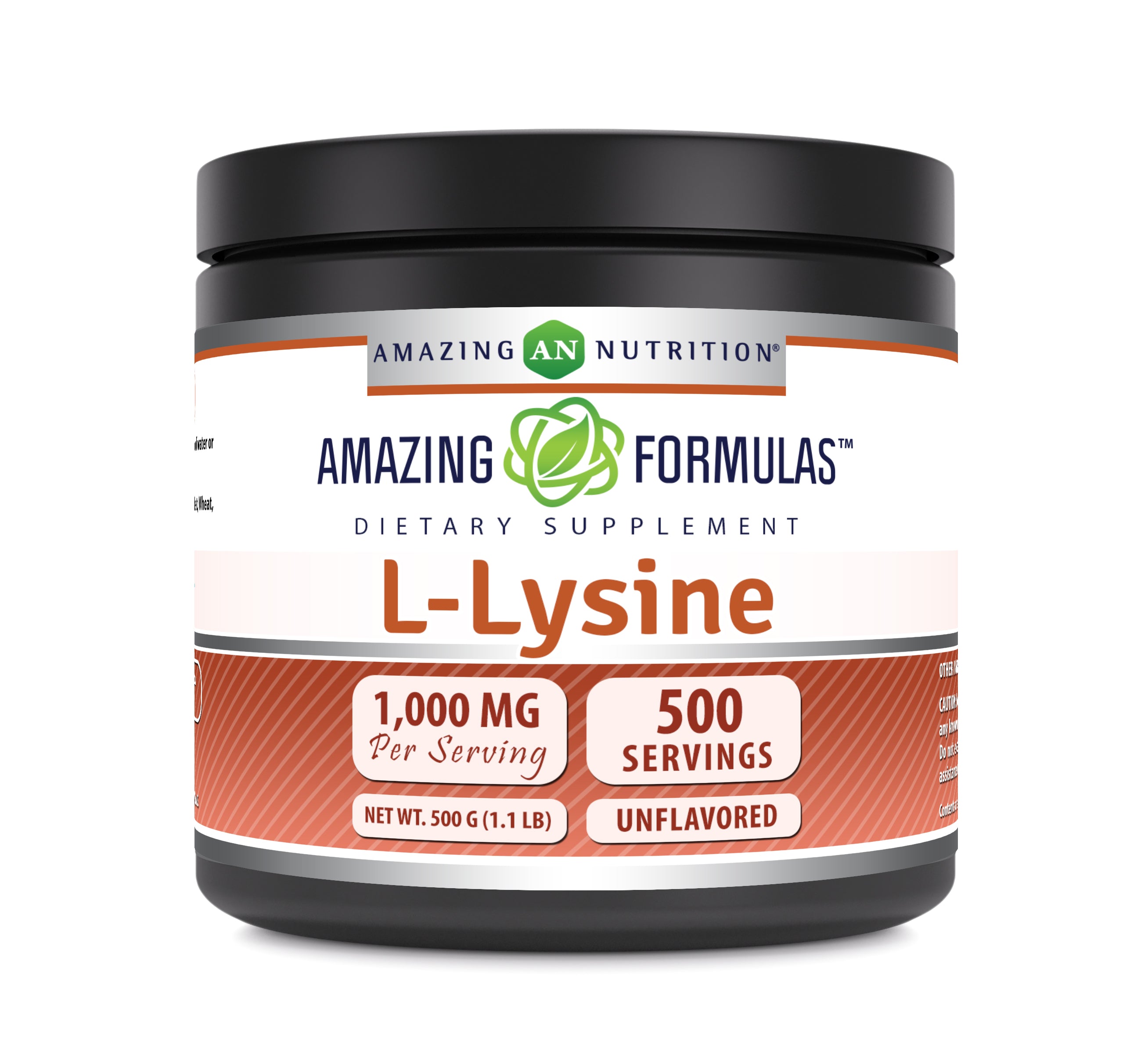 Amazing Formulas L-Lysine Powder | 1.1 Lb | 500 Servings | 1,000 Mg Per Serving