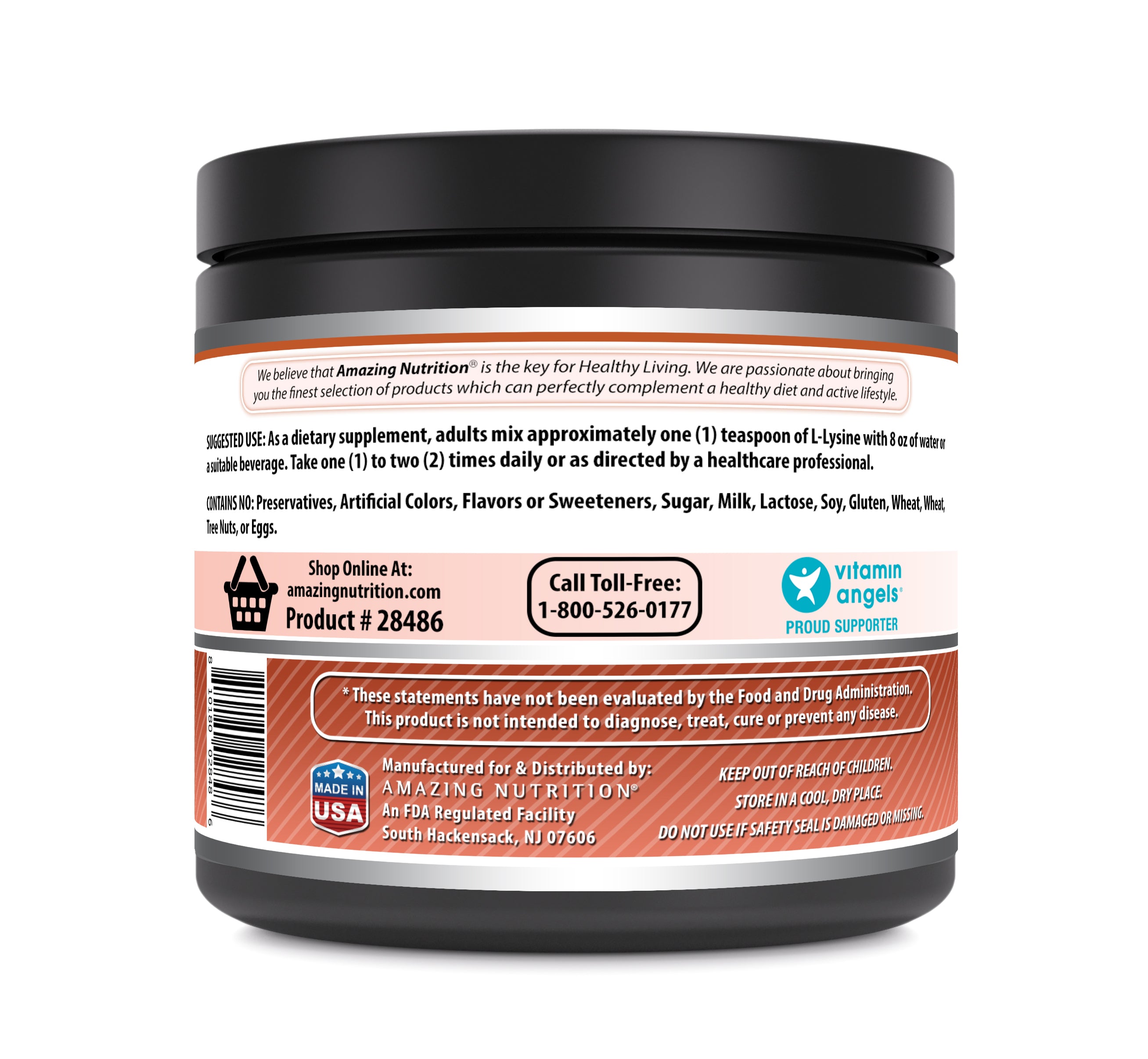 Amazing Formulas L-Lysine Powder | 1.1 Lb | 500 Servings | 1,000 Mg Per Serving