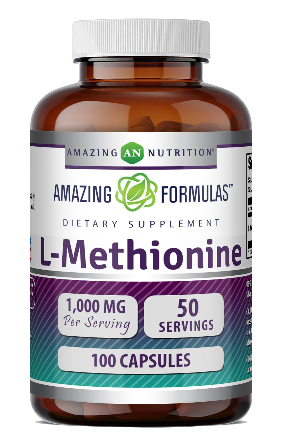 Amazing Formulas L-Methionine | 1000 Mg per Serving | 100 Capsules