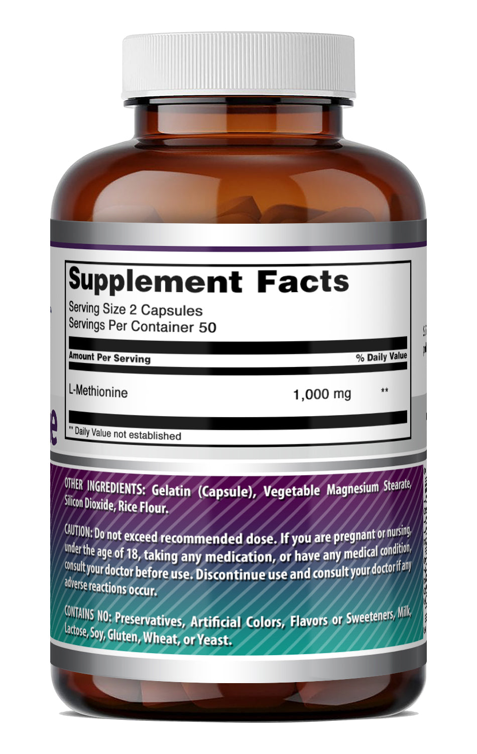 Amazing Formulas L-Methionine | 1000 Mg per Serving | 100 Capsules