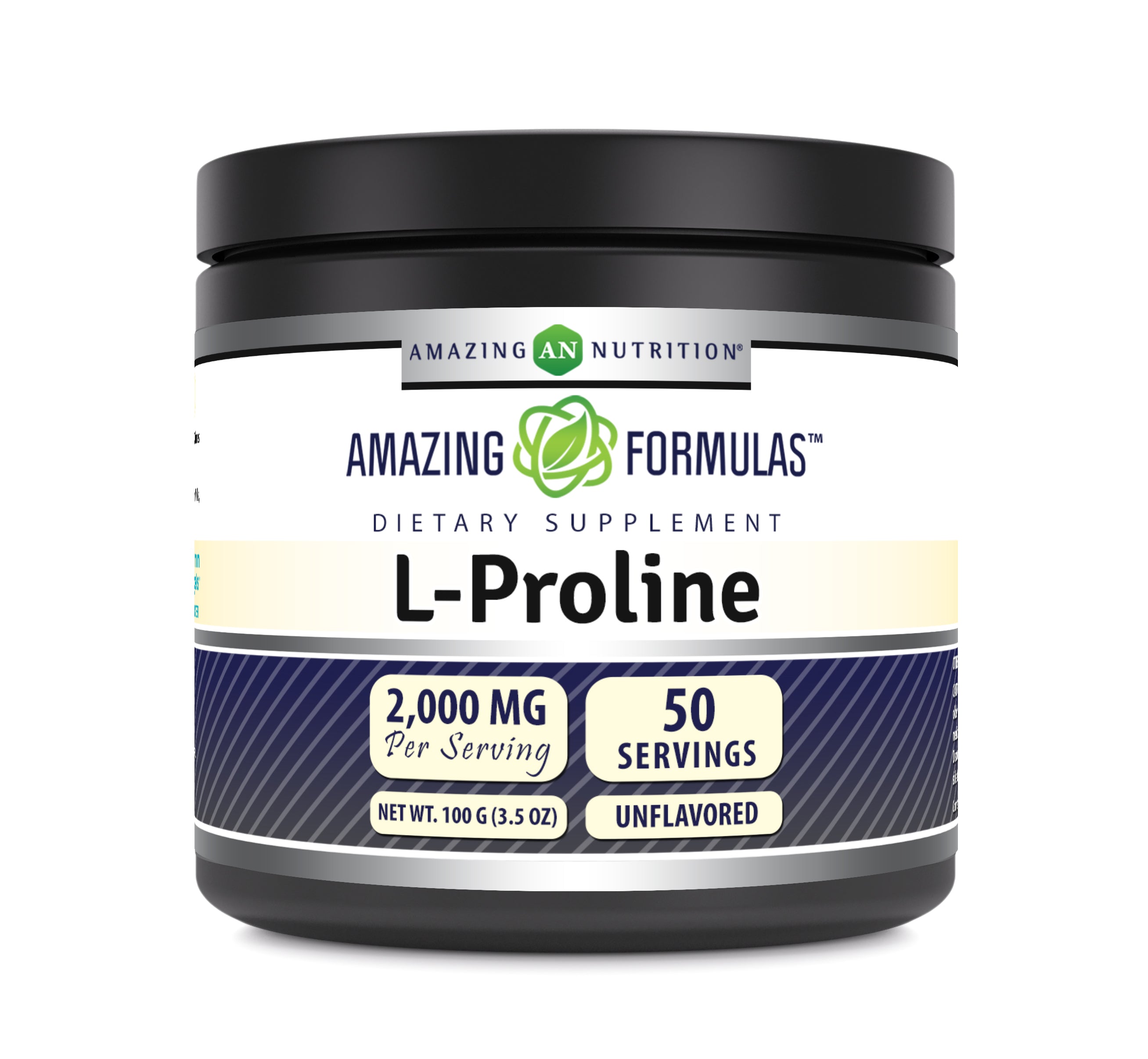 Amazing Formulas L-Proline | 100 Grams | 50 Servings | 2,000 Mg Per Serving