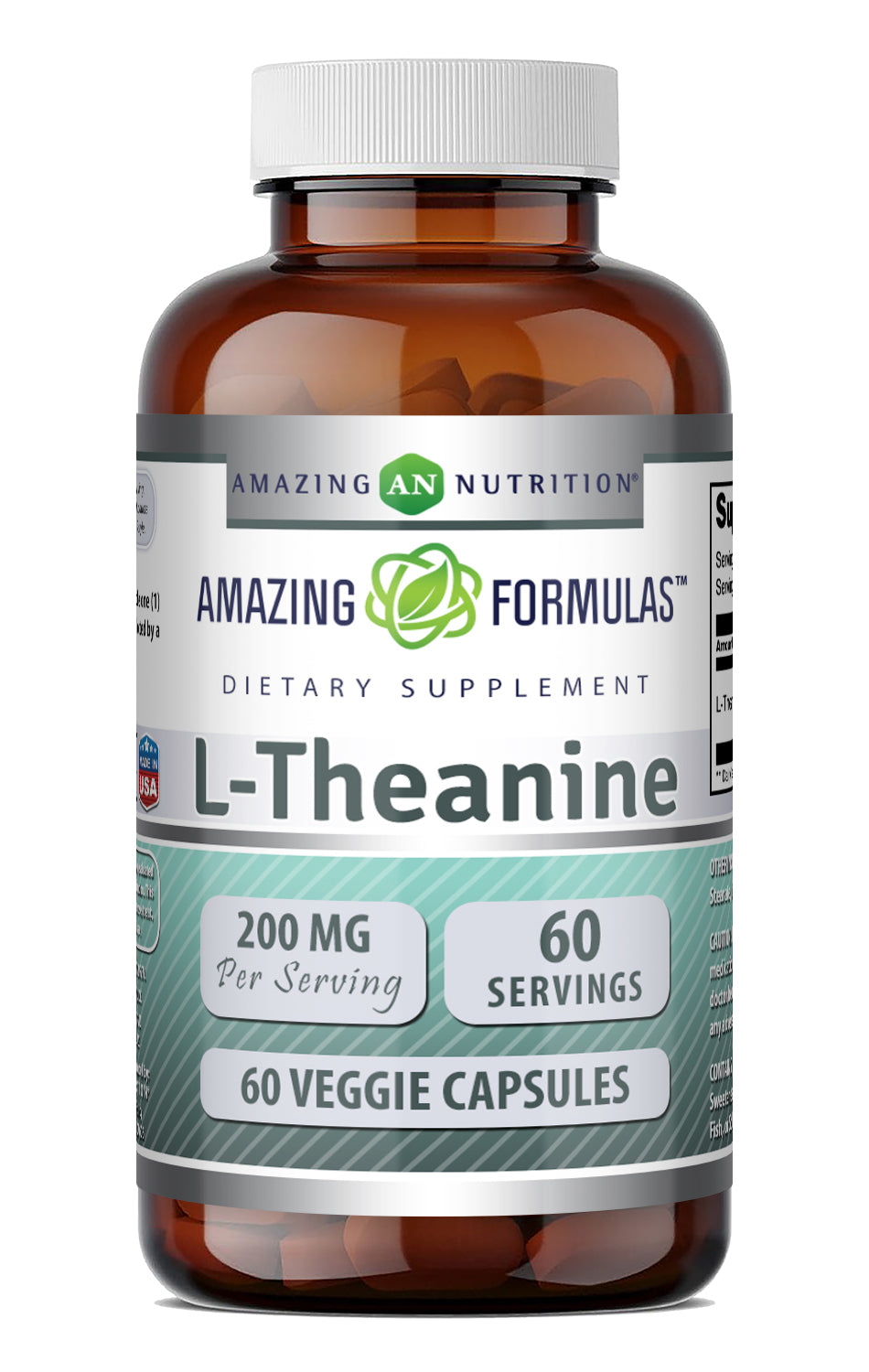 Amazing Formulas L-Theanine 200 Mg | 60 Veggie Capsules