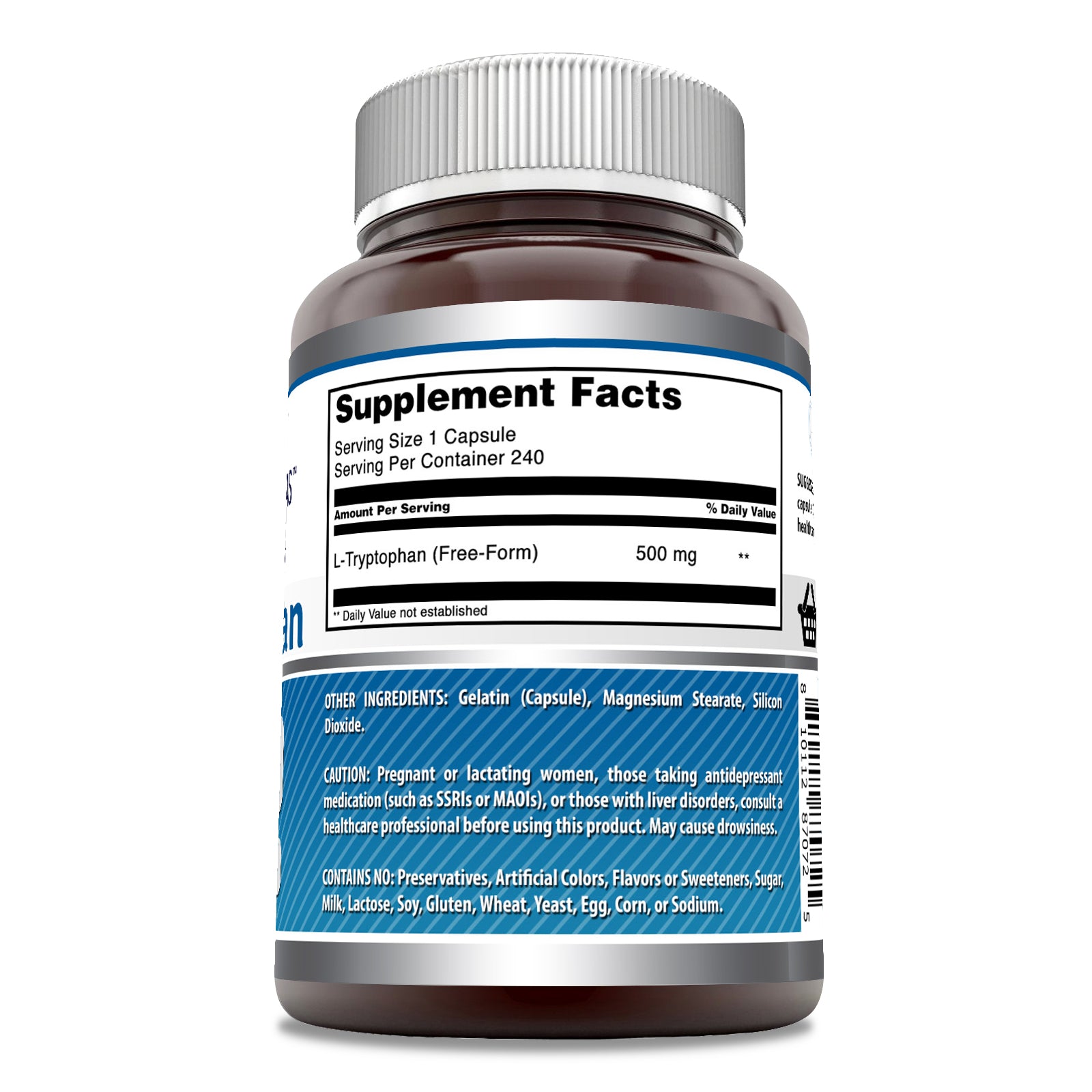 Amazing Formulas L-Tryptophan | 500 Mg | 240 Capsules