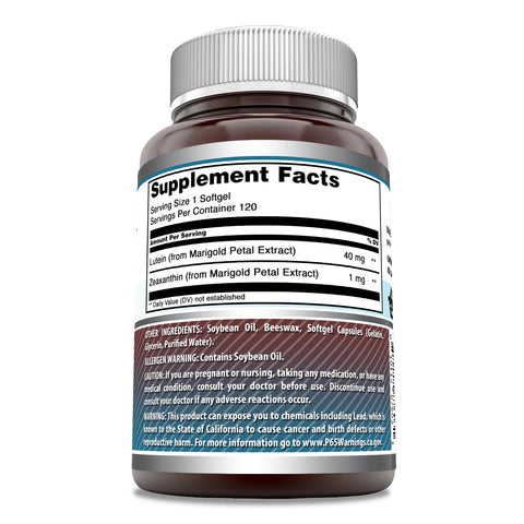 Image of Amazing Formulas Lutein with Zeaxanthin | 40 Mg | 120 Softgels