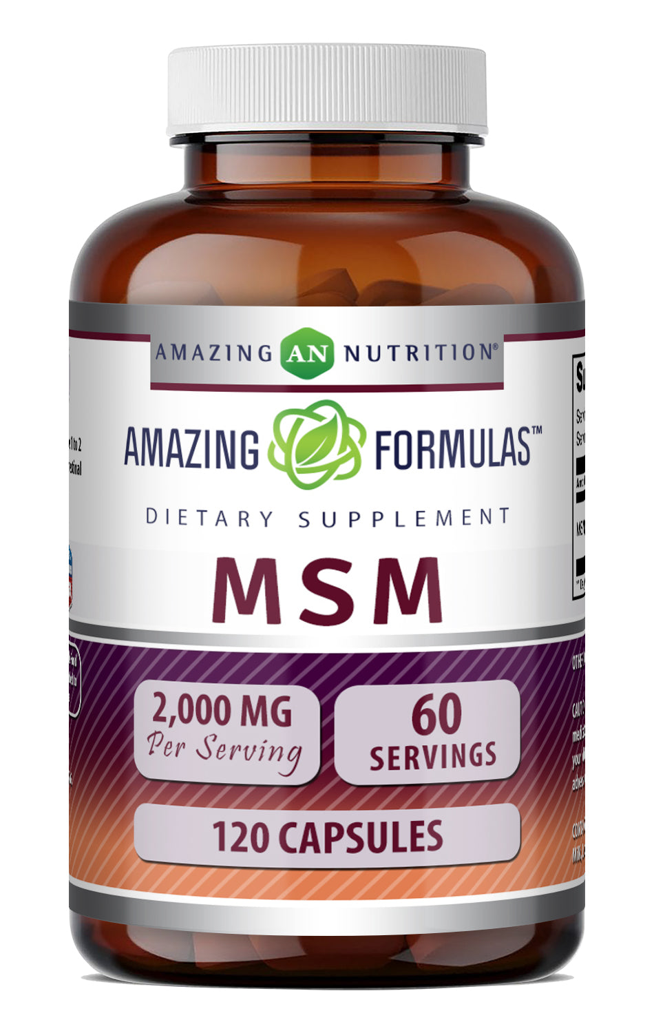 Amazing Formulas MSM (Methylsulfonylmethane) 2000 Mg per Serving | 120 Capsules