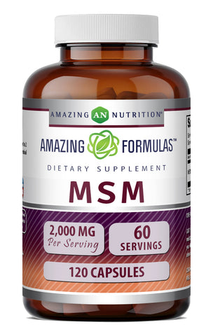 Image of Amazing Formulas MSM (Methylsulfonylmethane) 2000 Mg per Serving | 120 Capsules