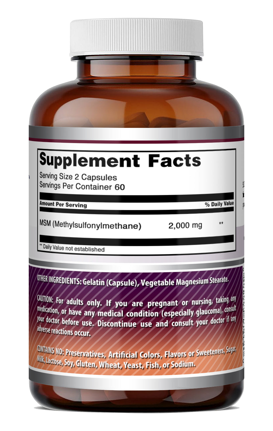 Amazing Formulas MSM (Methylsulfonylmethane) 2000 Mg per Serving | 120 Capsules