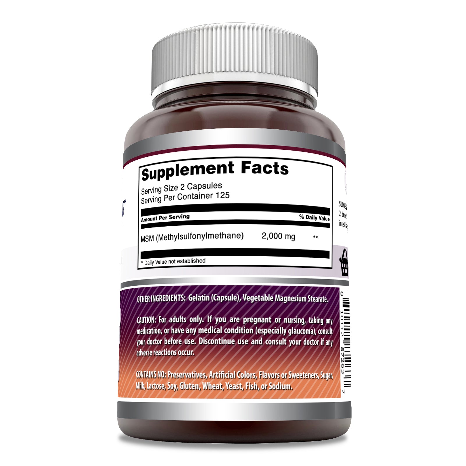 Amazing Formulas MSM | 2000 Mg Per Serving | 250 Capsules