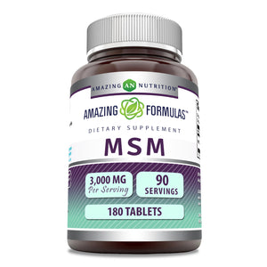 Amazing Formulas MSM | 3000 Mg Per Serving | 180 Tablets
