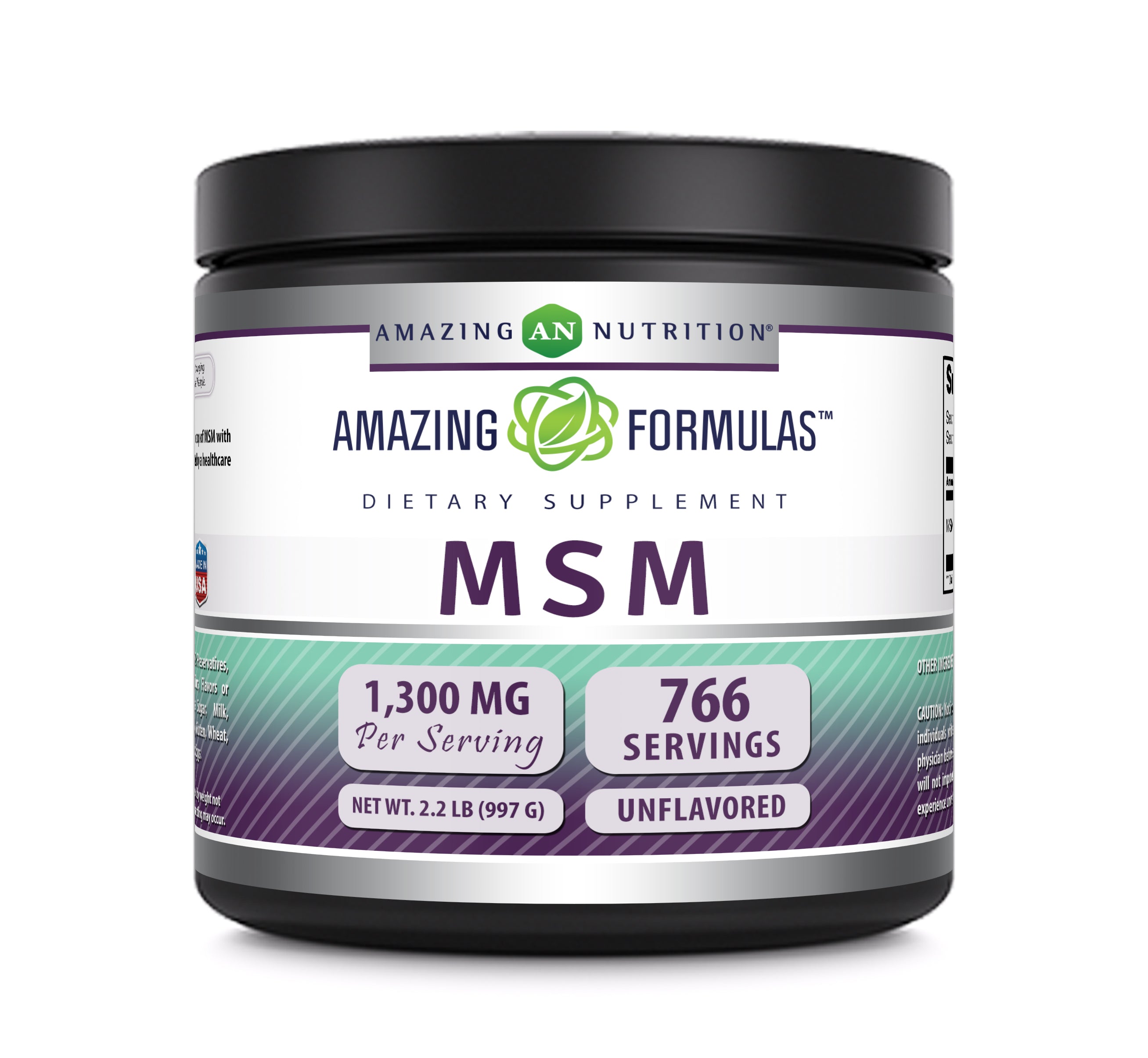 Amazing Formulas MSM (Methylsulfonylmethane) 1300 Mg per Serving | Unflavored Powder | 766 Servings (2.2 Lb | 907 Grams)