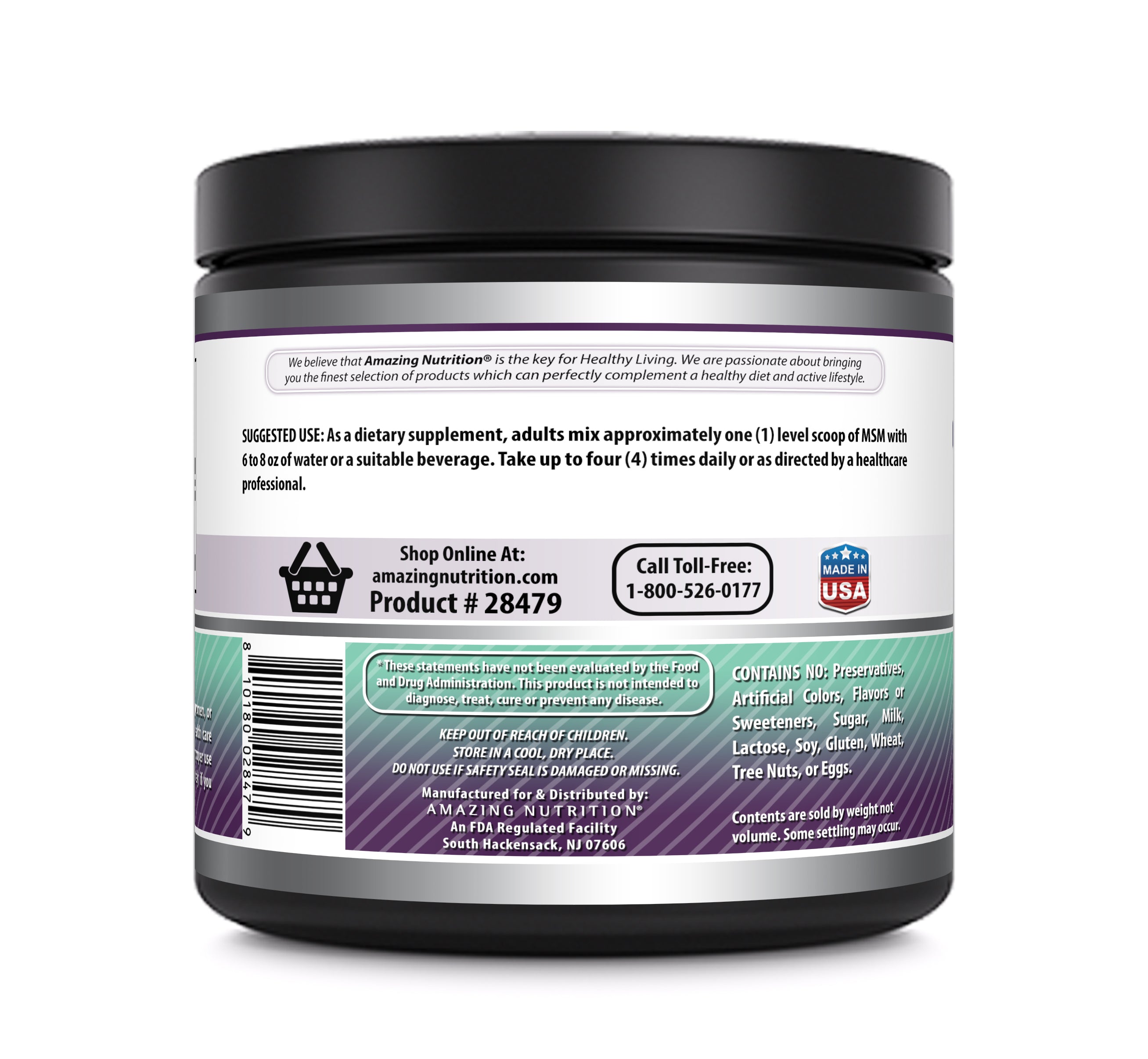 Amazing Formulas MSM (Methylsulfonylmethane) 1300 Mg per Serving | Unflavored Powder | 766 Servings (2.2 Lb | 907 Grams)