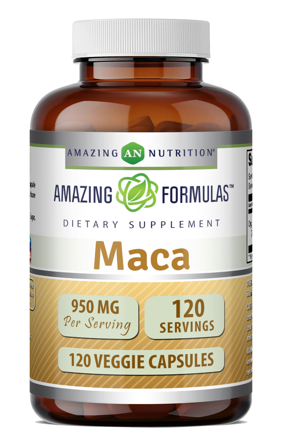 Amazing Formulas Natural Maca Root 950 Mg | 120 Veggie Capsules
