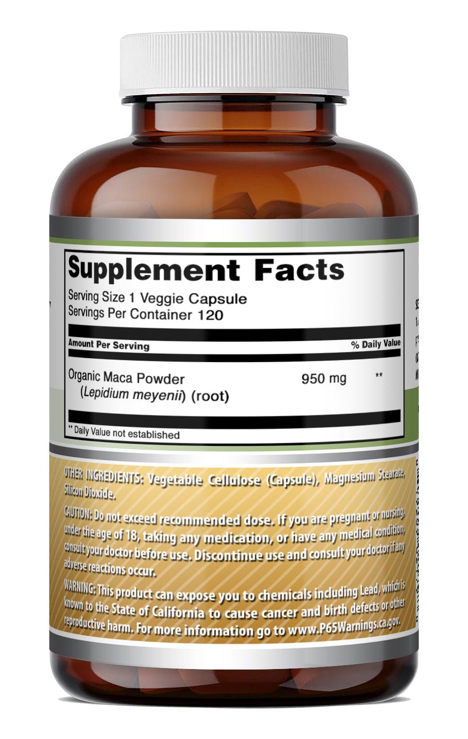 Amazing Formulas Natural Maca Root 950 Mg | 120 Veggie Capsules