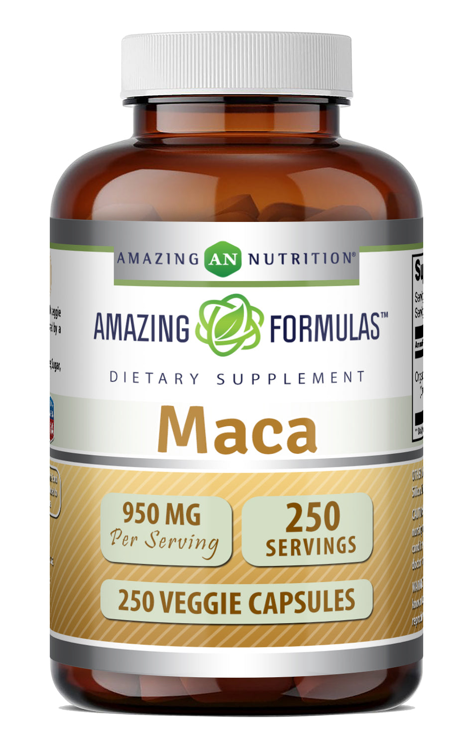 Amazing Formulas Natural Maca Root 950 Mg | 250 Veggie Capsules