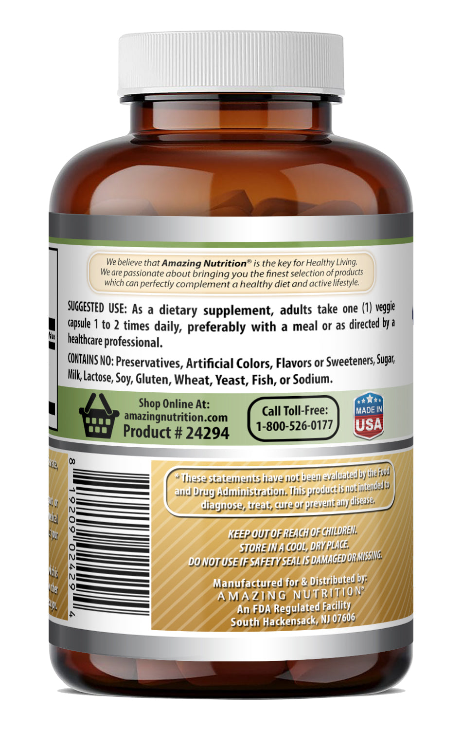 Amazing Formulas Natural Maca Root 950 Mg | 250 Veggie Capsules