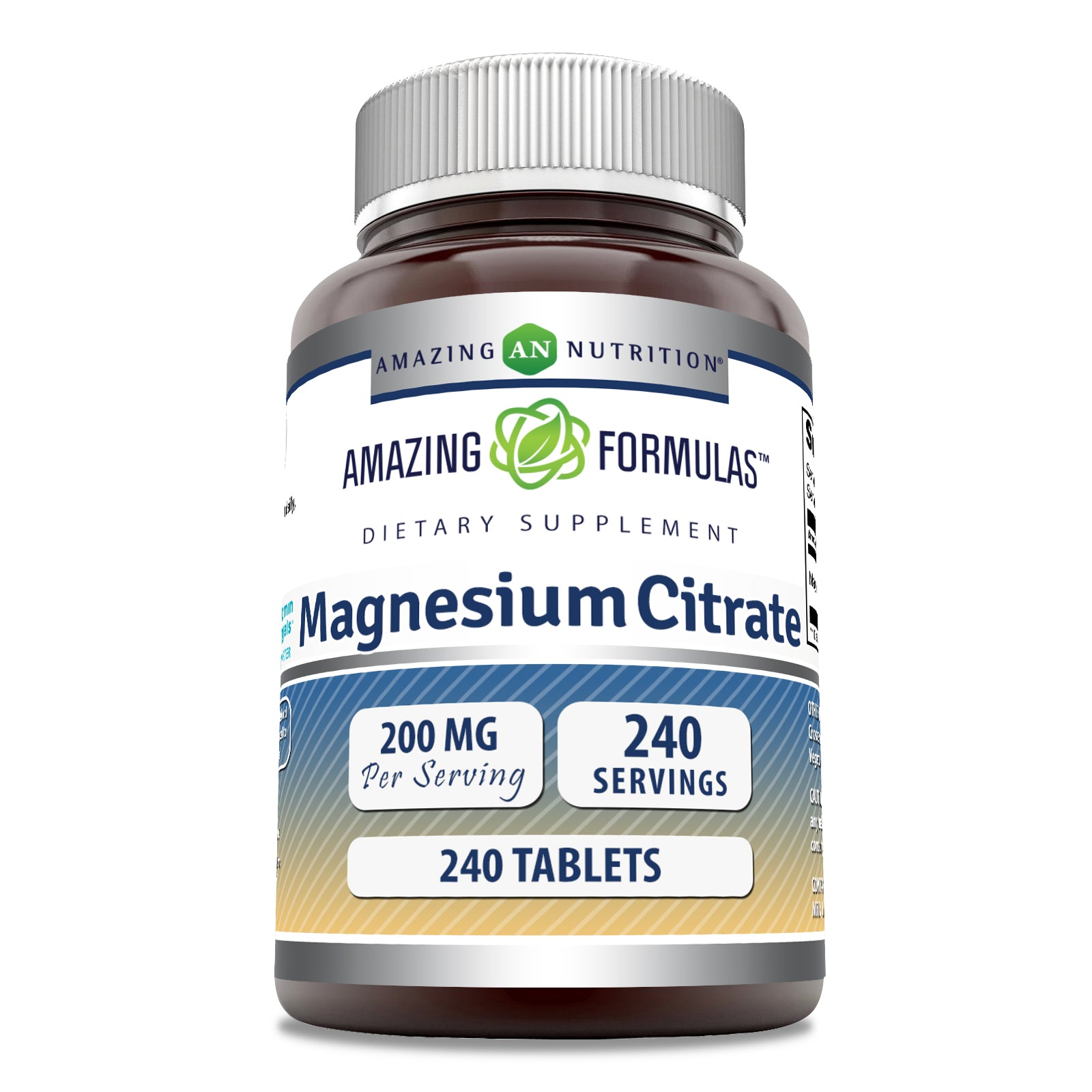 Amazing Formulas Magnesium Citrate | 200 Mg | 240 Tablets