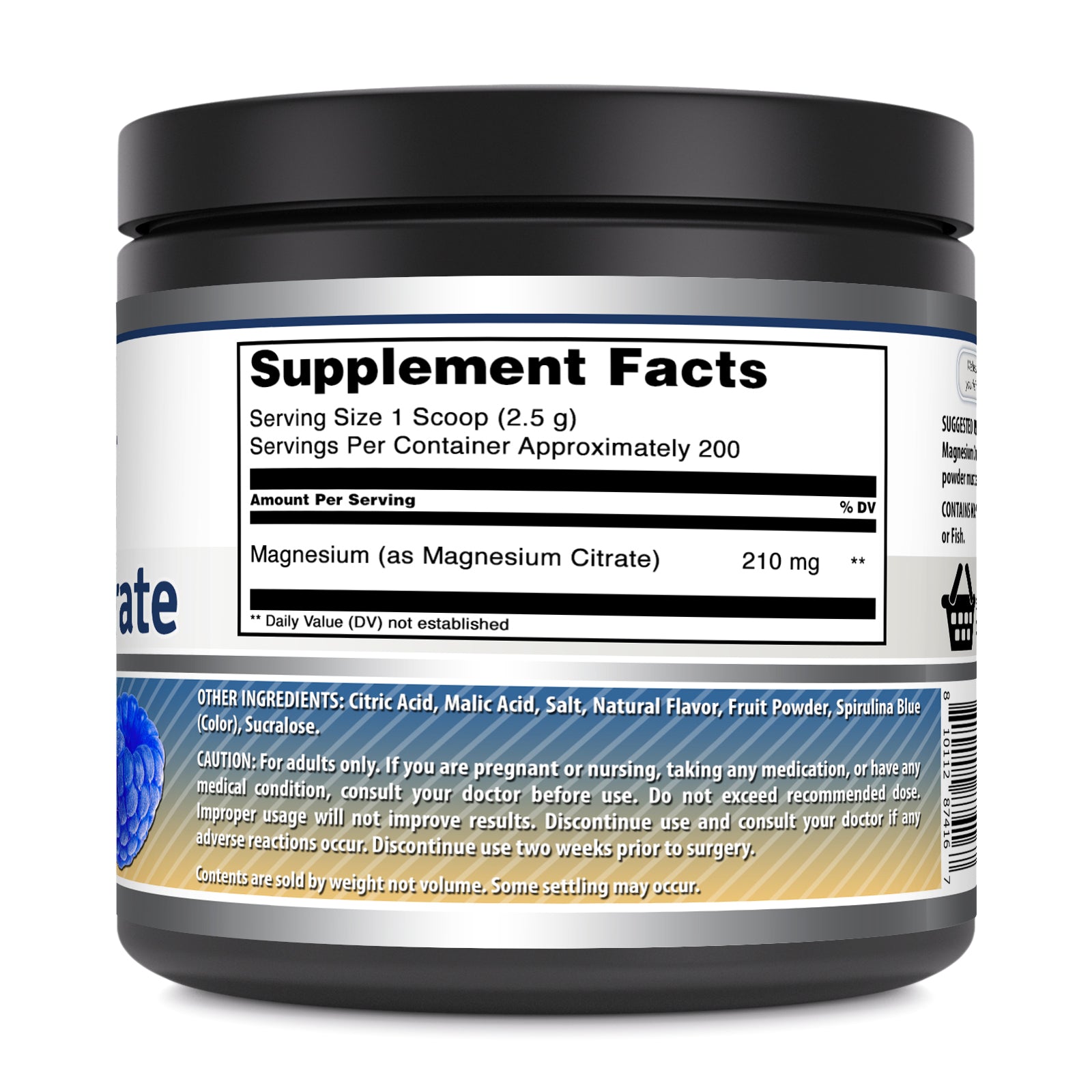 Amazing Formulas Magnesium Citrate | 200 Mg Per Serving | 200 Servings | Blue Raspberry Flavor