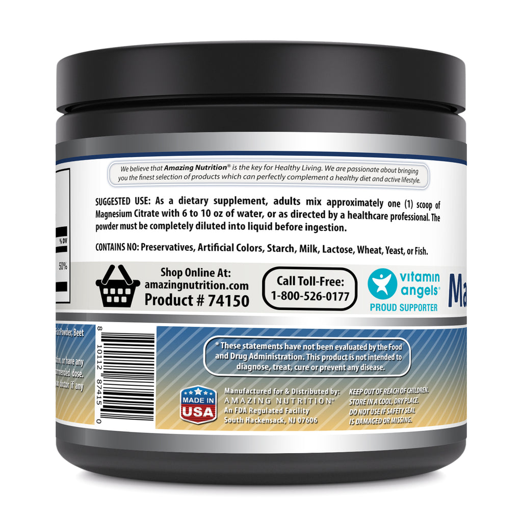 Amazing Formulas Magnesium Citrate | 200 Mg Per Serving | 166 Servings | Fruit Punch Flavor