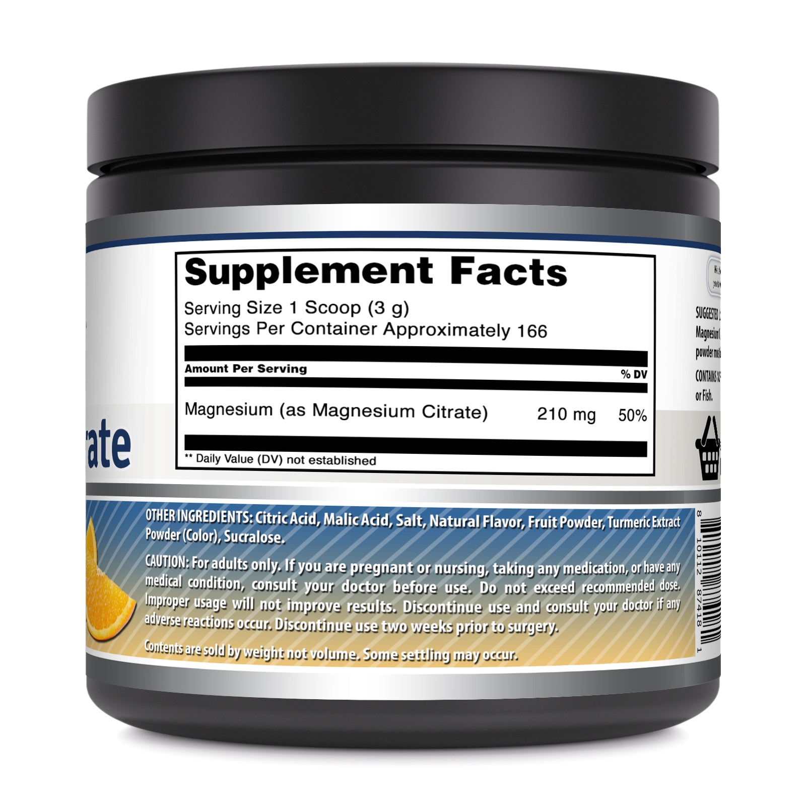 Amazing Formulas Magnesium Citrate | 200 Mg Per Serving | 166 Servings | Orange Flavor