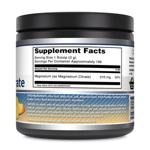 Amazing Formulas Magnesium Citrate | 200 Mg Per Serving | 166 Servings | Peach Lemonade Flavor